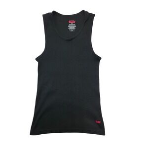 Levis Mens Tank Top Ribbed Black‎ Sleeveless Undershirt Classic Logo Casual M